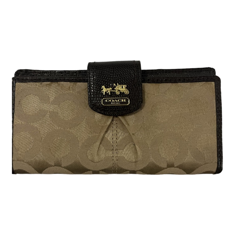 Coach Madison Signature Op Art skinny Wallet.